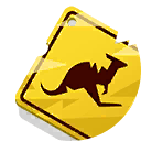 kangaroo road sign