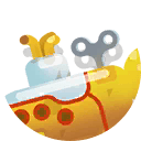 old mini yellow submarine